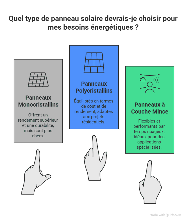 types des panneaux solaires en Tunisie