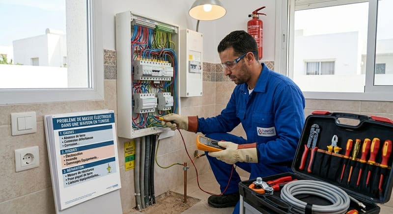 Problème de masse électrique dans une maison en Tunisie